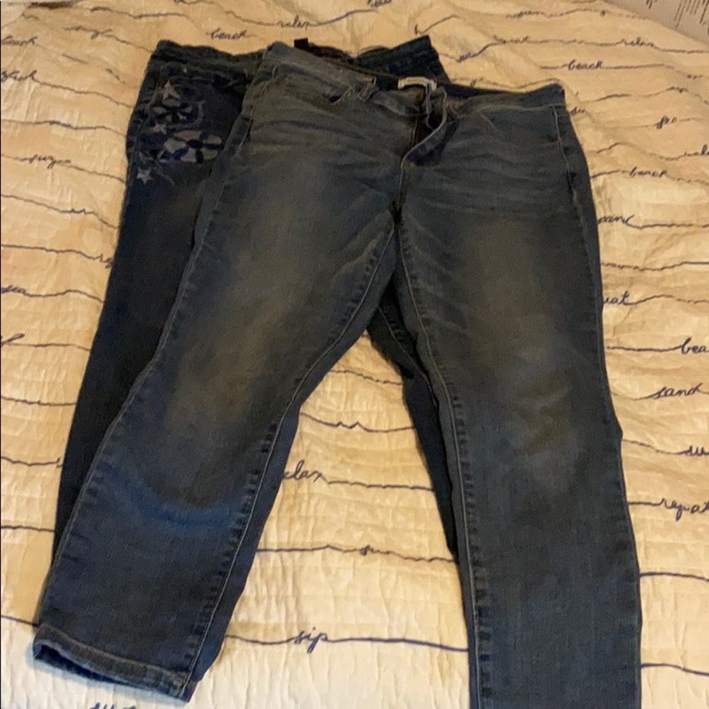 Two pair of size 12 jeans ankle length
